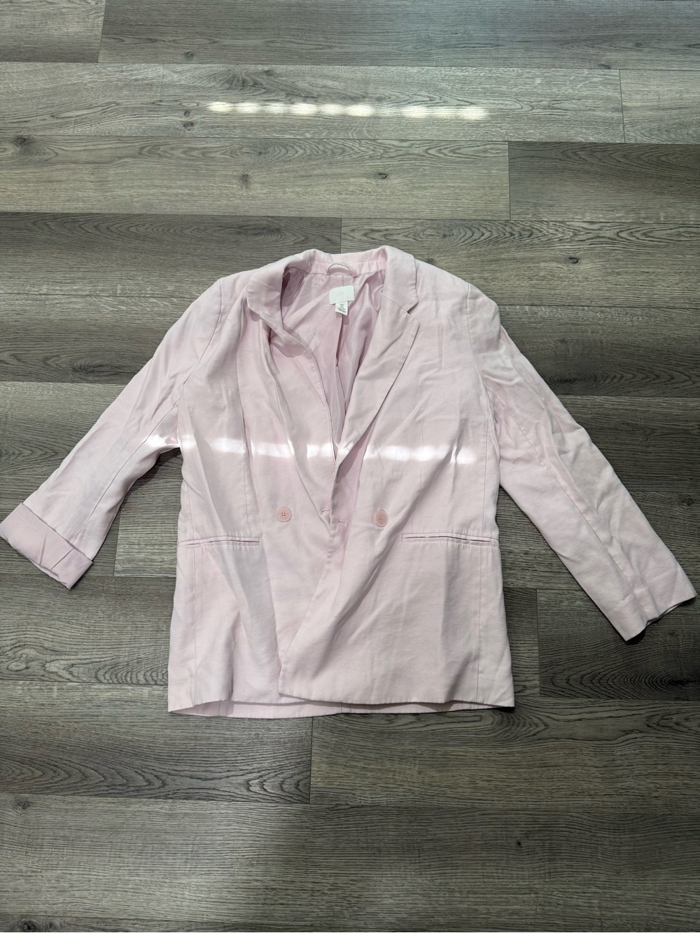 H&M Light Pink Linen-Blend Blazer